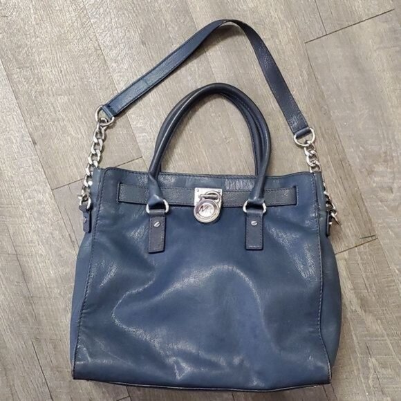 Michael Kors Bag Tote Satchel Shoulder Handbag Purse Blue Leather WOMAN'S WOMEN' - Picture 14 of 14